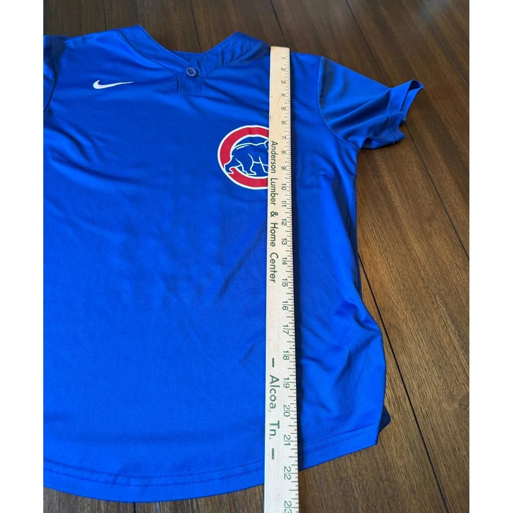 Nike Chicago Cubs Youth Jersey Blue Henley Shirt Number 6 Kids Medium M1011459